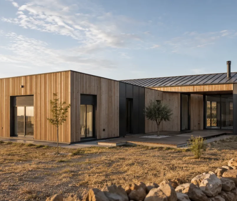 Casa modular de construcción industrializada en parcela de la provincia de Burgos