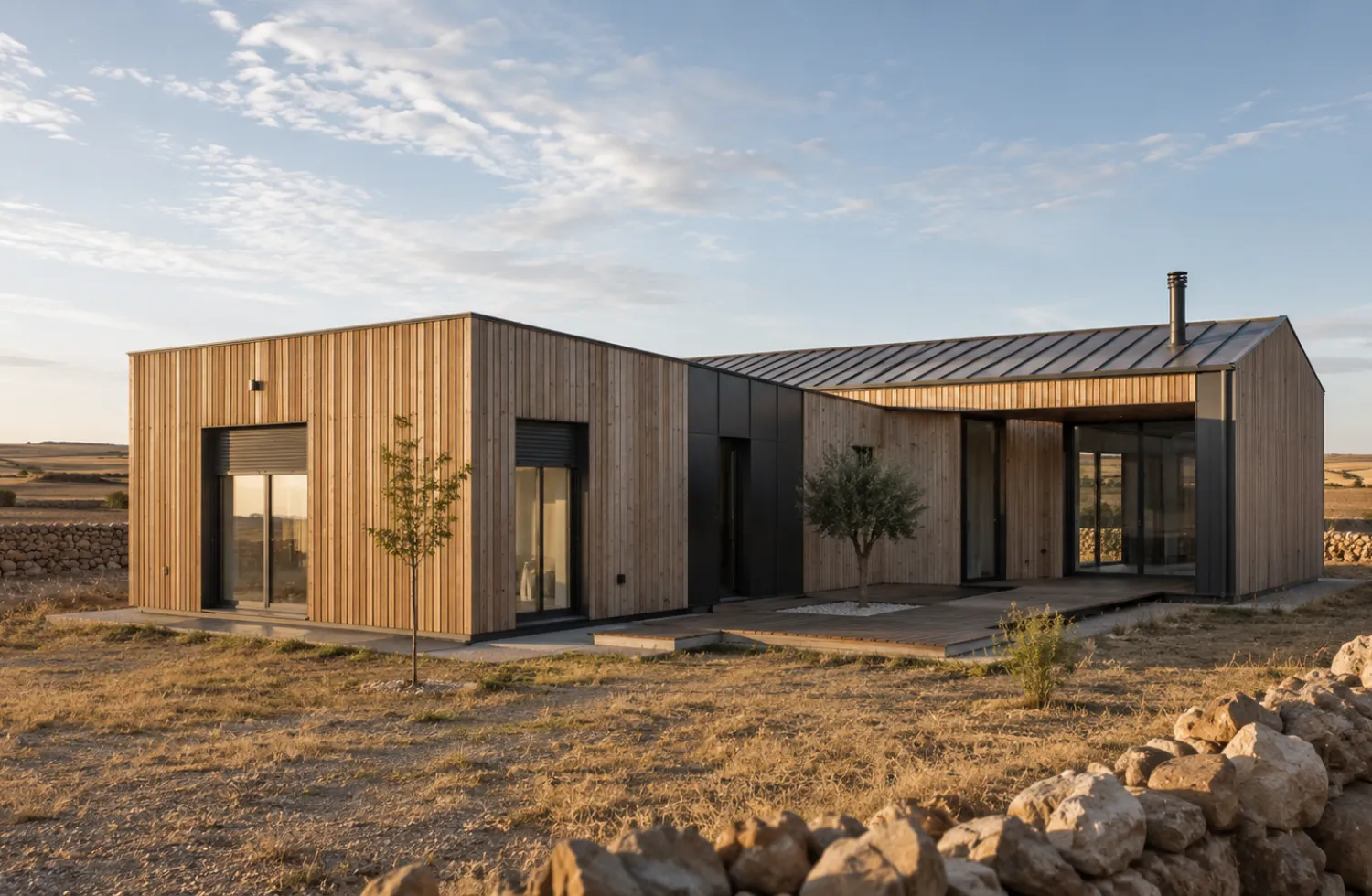 Casa modular de construcción industrializada en parcela de la provincia de Burgos
