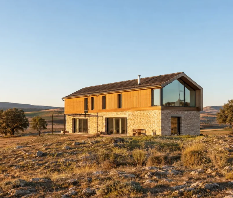 Vivienda unifamiliar contemporánea construida en suelo rústico en la provincia de Burgos