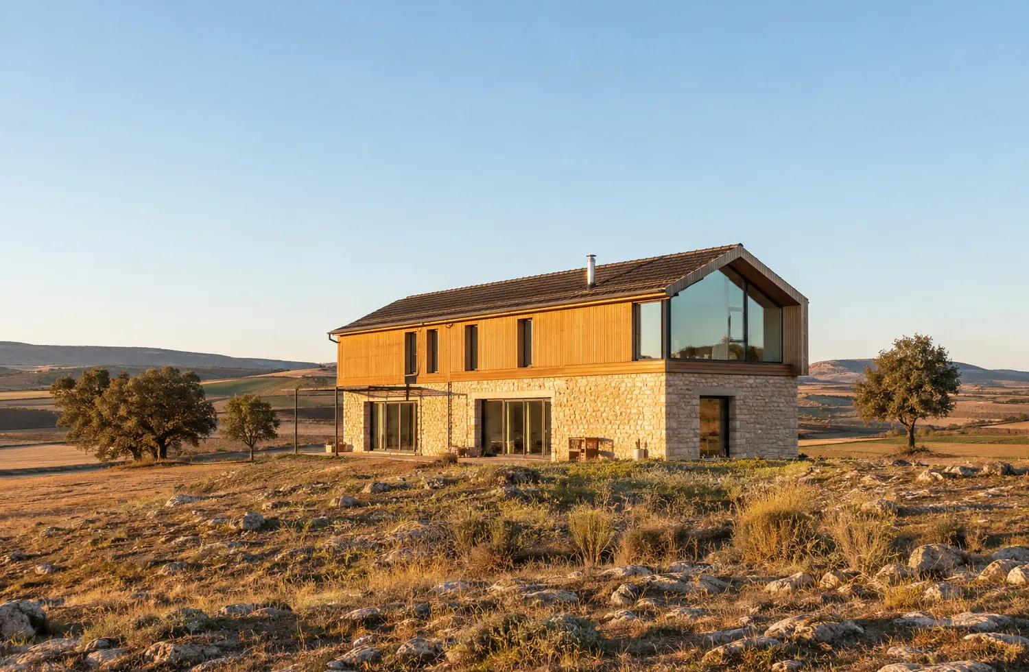 Vivienda unifamiliar contemporánea construida en suelo rústico en la provincia de Burgos